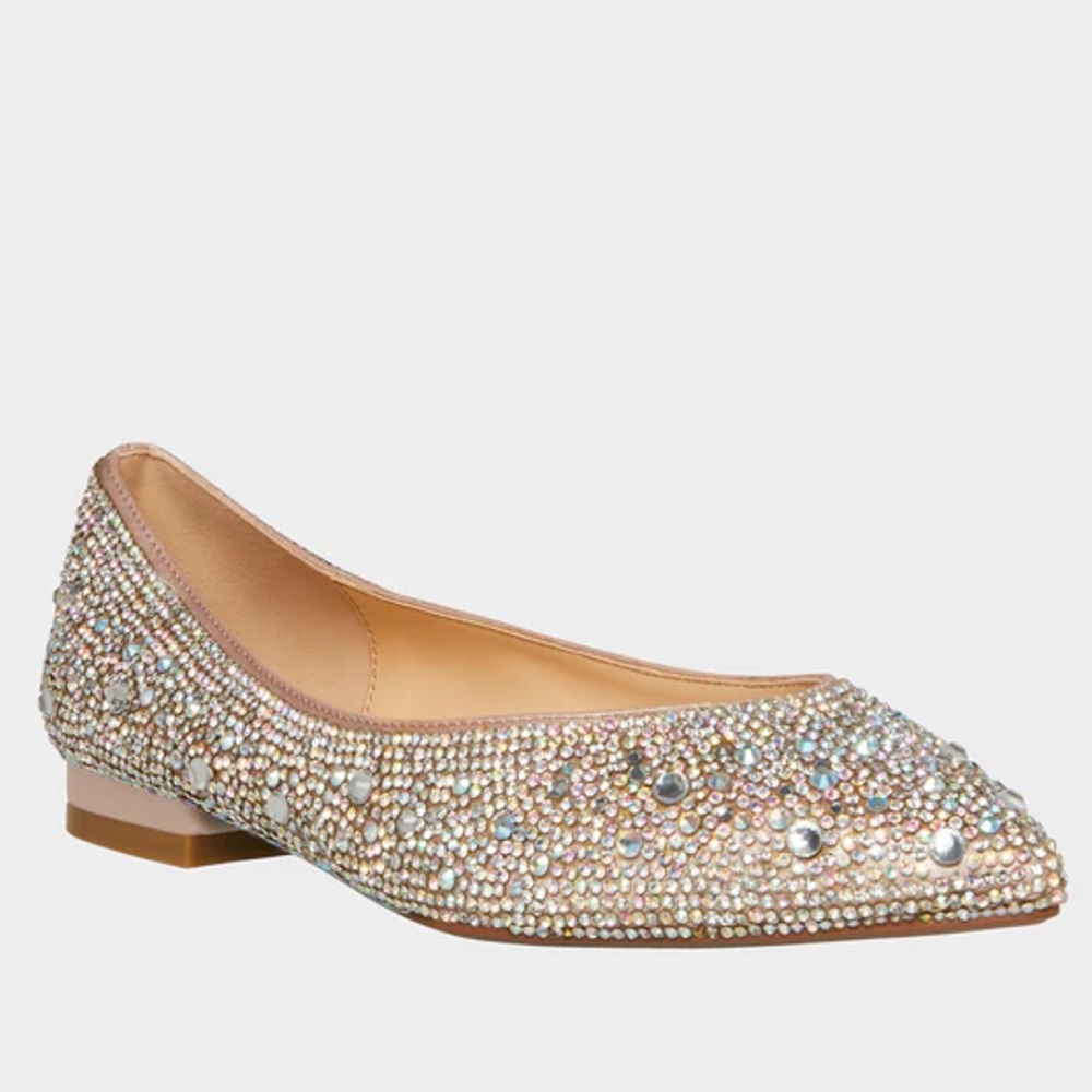 Betsey Johnson Gold Embellished Flats
